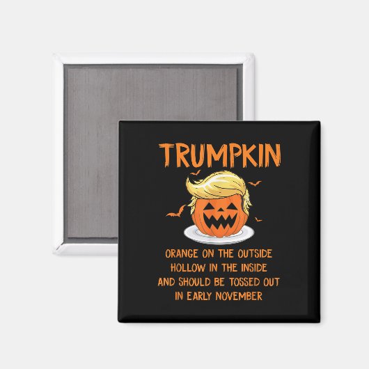 Aimant Trumpkin Orange Sur La Hallowee Anti-Trump Extérie (Recto/Verso)