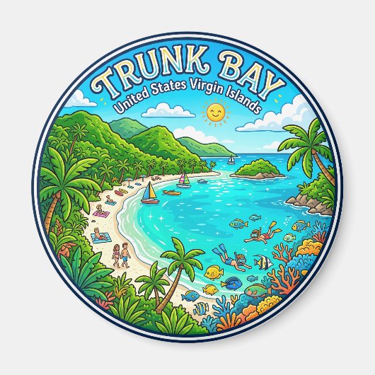 Aimant Trunk Bay Îles Vierges des États-Unis (Devant)