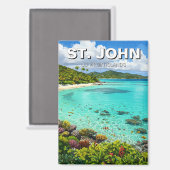 Aimant Trunk Bay St. John Îles Vierges américaines (Recto/Verso)
