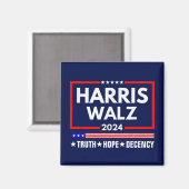 Aimant Truth Hope Decency Harris Walz 2024 (Recto/Verso)