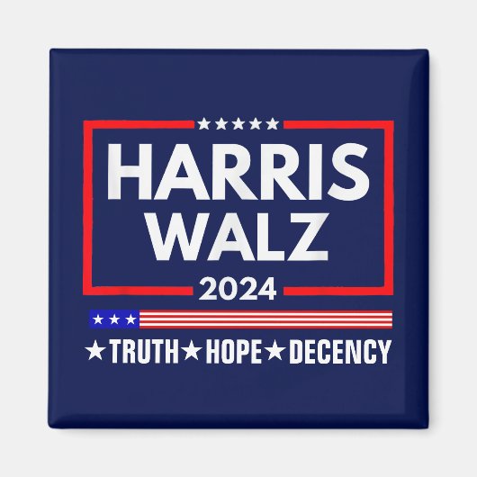 Aimant Truth Hope Decency Harris Walz 2024 (Devant)