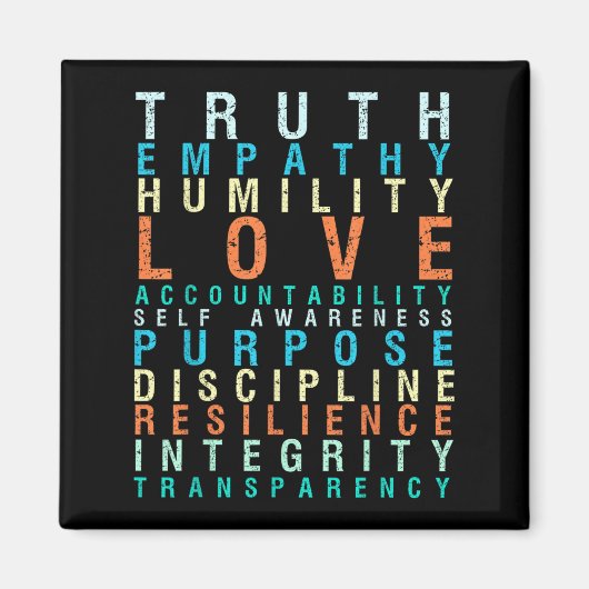 Aimant Truth Love Empathy Self Awareness Insrational Word (Devant)