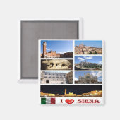 Aimant TSC036 SIENA I Love, Mosaïque, Toscane, Réfrigérat (Recto/Verso)