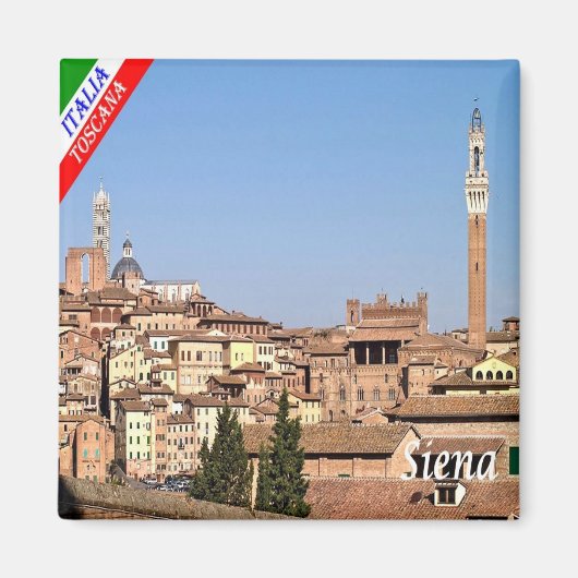 Aimant TSC042 SIENA Panorama, Toscane, Frigo (Devant)