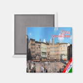 Aimant TSC053 SIENA, Piazza del Campo, Toscane, Frigo (Recto/Verso)