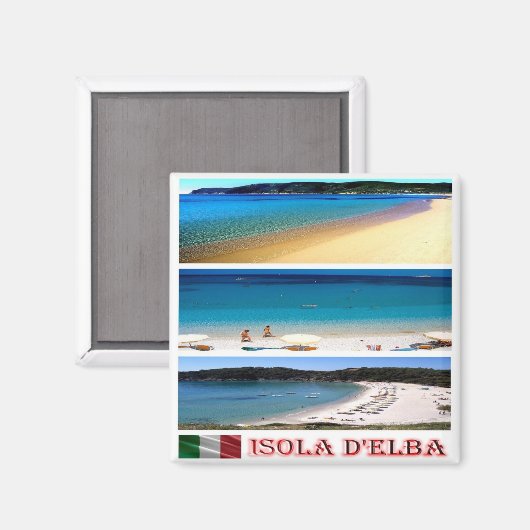 Aimant TSC064 ELBA ISLAND, Mosaïque, Toscane, Réfrigérate (Recto/Verso)