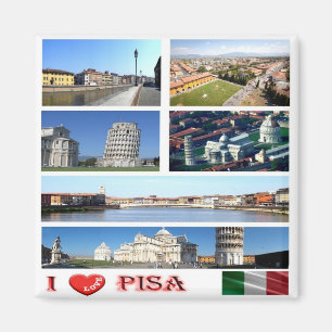 Aimant TSC094 PISA I Love, Mosaïque, Toscane, Italie, Fri