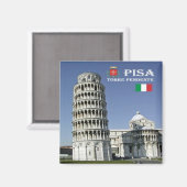 Aimant TSC096 TOUR DE NETTOYAGE de PISA, Toscane, Réfrigé (Recto/Verso)