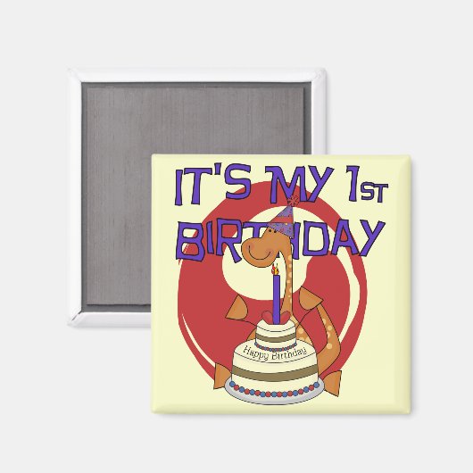 Aimant Tshirts et cadeaux Dino Premier anniversaire (Recto/Verso)