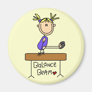 Aimant Tshirts et Cadeaux pour Gymnaste Blonde sur Poutre