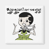 Aimant Tshirts et cadeaux Retro Bling (Devant)