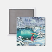 Aimant Tsuchiya Koitsu - Neige de printemps à Maruyama (Recto/Verso)