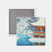 Aimant Tsuchiya Koitsu Snowy Miyajima paysage d'hiver art (Recto/Verso)