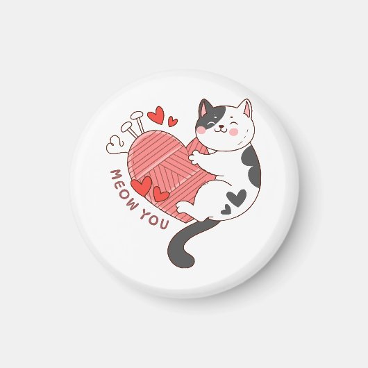 Aimant Tu es un joli chat à la Saint-Valentin (Devant)