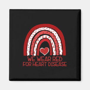 Aimant Tu Rainbow Heart Disease Awareness Red Ribbon Gift