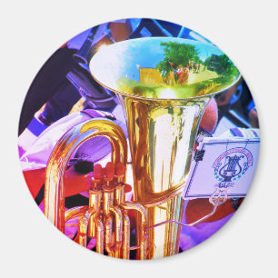 Aimant Tuba brillant en perspective inclinée Fanfare