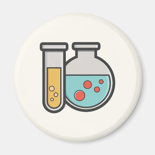 Aimant Tube d'essai de chimie et bécher (Devant)