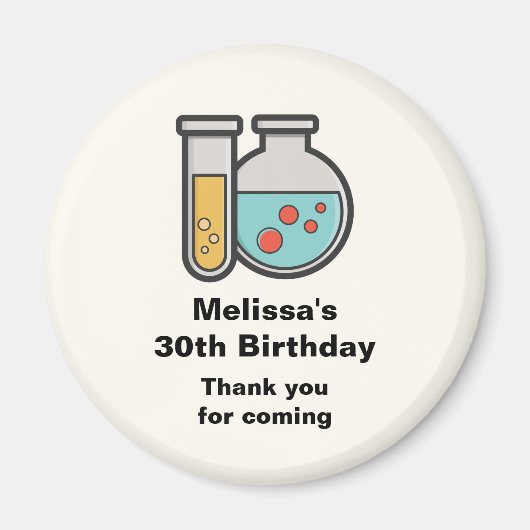 Aimant Tube d'essai de chimie et Merci d'anniversaire de  (Devant)