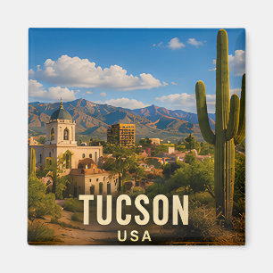 Aimant Tucson Arizona Désert Montagne Voyage Souvenir