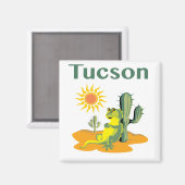Aimant Tucson Arizona Lizard et Saguaro (Recto/Verso)