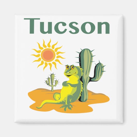Aimant Tucson Arizona Lizard et Saguaro (Devant)