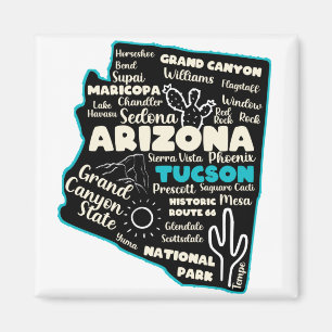 Aimant Tucson Arizona map Arizona tourism Tucson AZ
