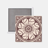 Aimant Tuile à fleurs Alhambra Un (Recto/Verso)