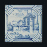 Aimant Tuile de Delft montrant un pont-levis au-dessus d'<br><div class="desc">Image : 56463 Tuile Delft montrant un pont-levis au-dessus d'un canal,  19ème siècle. Ecole néerlandaise,  (19ème siècle). Collection Privée,  Collection Stapleton. Art,  Art.</div>