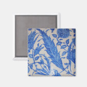 Aimant Tuile turque en céramique bleue et blanche ottoman (Recto/Verso)