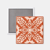 Aimant Tuiles marocaines - corail orange et pêche (Recto/Verso)