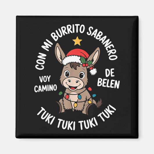 Aimant Tuki Tuki Santa Hat Spanish Mexican Christmas Swea (Devant)