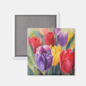 Aimant Tulip arc-en-ciel (Recto/Verso)