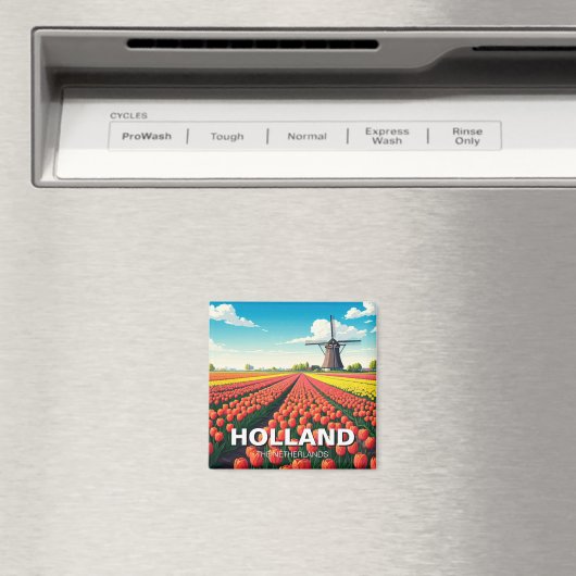 Aimant Tulip Fields Wmill Holland Pays-Bas (In Situ (Lave-vaisselle))