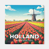 Aimant Tulip Fields Wmill Holland Pays-Bas (Devant)