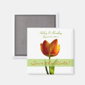 Aimant Tulipe orange personnalisable Enregistrer l'aimant (Recto/Verso)