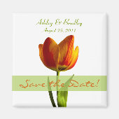 Aimant Tulipe orange personnalisable Enregistrer l'aimant (Devant)