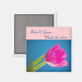 Aimant Tulipe rose chaud (Recto/Verso)