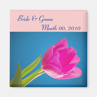 Aimant Tulipe rose chaud