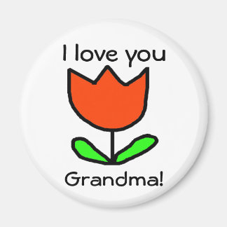 Aimant Tulipe rouge / Aimez-vous grand-mère