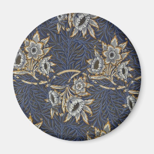 Aimant Tulipe Saules Motif Bleu Floral de William Morris (Devant)