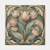 Aimant Tulipes Art Nouveau (Devant)