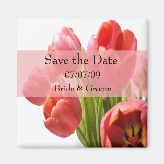 Aimant Tulipes - Enregistrer l'aimant de date (Devant)