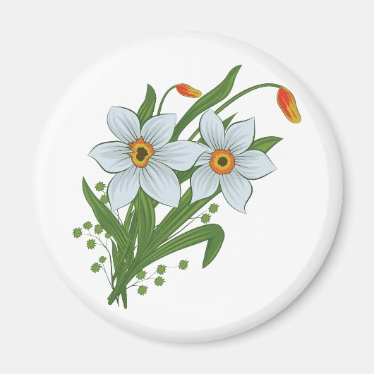 Aimant Tulipes et fleurs de jonquilles (Devant)