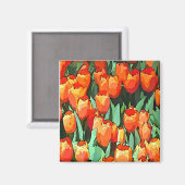 Aimant Tulipes Orange Rétro (Recto/Verso)