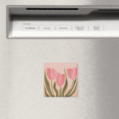 Aimant Tulipes Painteté Jolie Rose (In Situ (Lave-vaisselle))