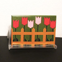 Tulipes roses Jardin vert Crochet Artiste Imprimer