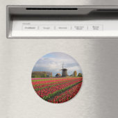Aimant Tulipes rouges et moulin à vent (In Situ (Lave-vaisselle))