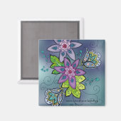 Aimant Tulps coloré (carré) (Recto/Verso)