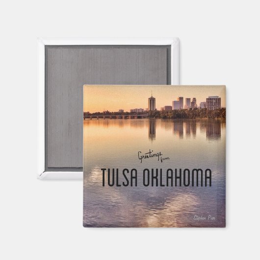 Aimant Tulsa Oklahoma Skyline (Recto/Verso)