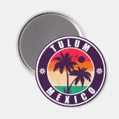 Aimant Tulum Mexico Palm Trees Vintage voyage Souvenirs (Recto/Verso)